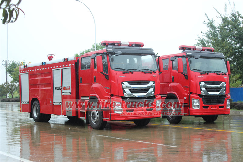 Isuzu GIGA fire tanker trucks ready for shipment Isuzu GIGA fire tanker trucks ready for shipment