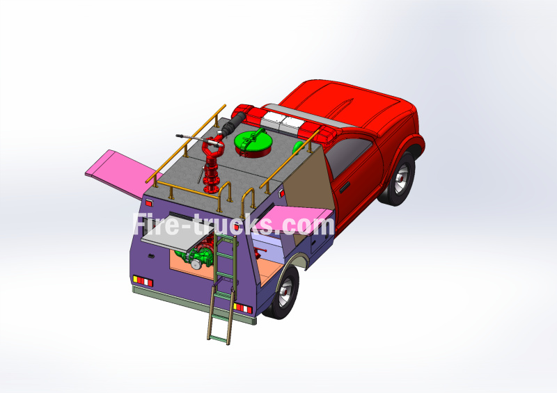 FOTON 1500L Fire Pickup Rapid intervention vehicle technical drawing