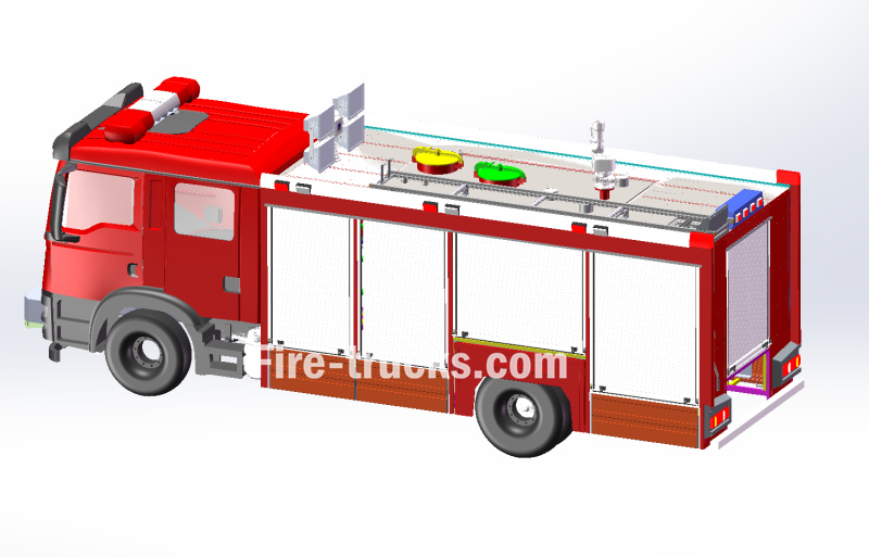 drawing of HOWO brand civil defence firefighting vehicle drawing of HOWO brand civil defence firefighting vehicle