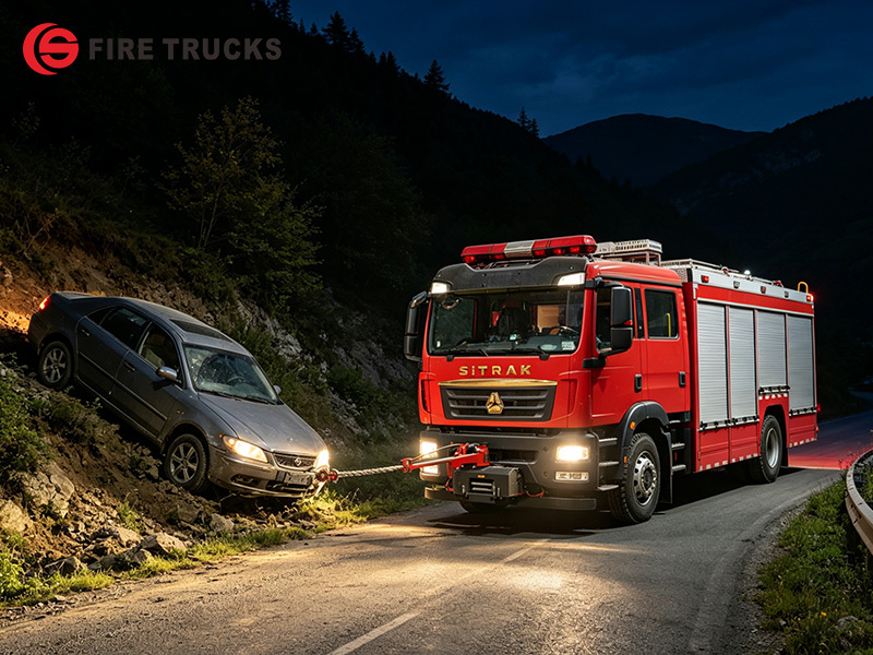 HOWO Dubai 350HP foam water rescue fire truck for night operation