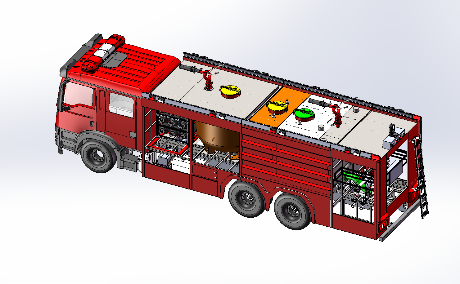 HOWO Dry powder Foam Fire Vehicle design drawing