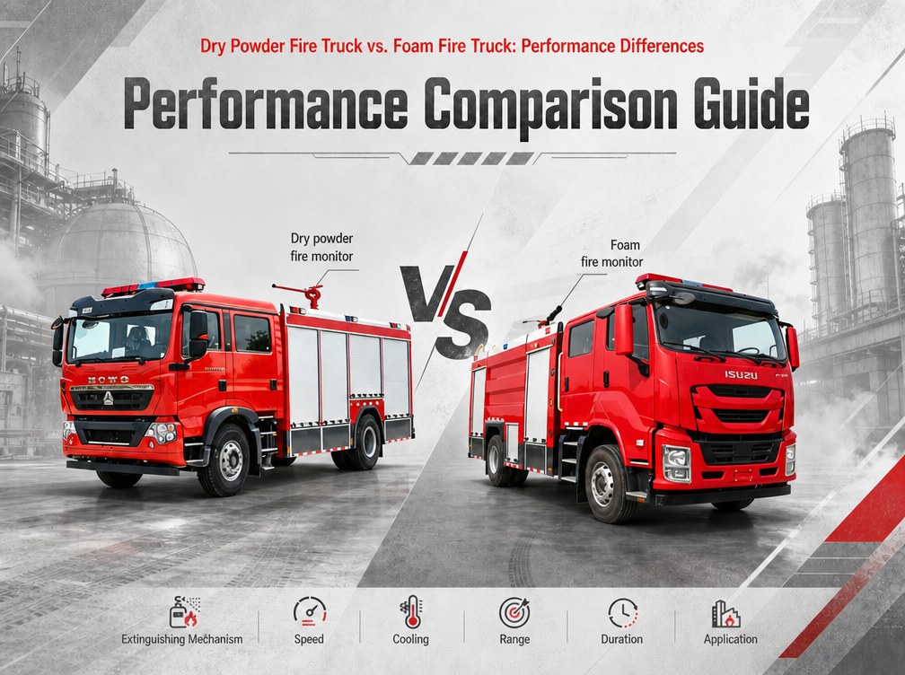 Xe cứu hỏa bột khô và xe cứu hỏa bọt: So sánh hiệu suất