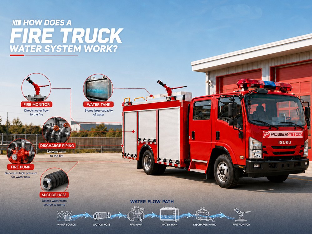 Hệ thống nước của xe cứu hỏa hoạt động như thế nào